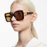 Sunglasses, Oversized, Square shape, SK6001, Brown - Swarovski, 5679904