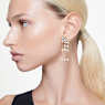 Imber drop earrings, Round cut, Chandelier, White, Gold-tone plated - Swarovski, 5680093