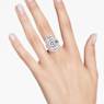 Idyllia ring, Set (3), Mixed cuts, Shell, White, Rhodium plated - Swarovski, 5680292