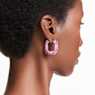 Lucent hoop earrings, Octagon shape, Small, Pink - Swarovski, 5680783