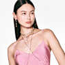 Pendente Hyperbola, Taglio Octagon, Crystal Pearl, Cuore, Rosa, Placcato color oro - Swarovski, 5680784