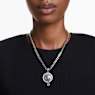 Swan pendant, Crystal pearl, Swan, Grey, Rhodium plated - Swarovski, 5680868