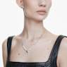 Swan Set, Kristallperle, Schwan, Grau, Rhodiniert - Swarovski, 5680875