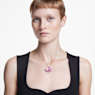 Idyllia pendant, Flower, Pink, Rhodium plated - Swarovski, 5680910