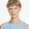 Matrix Tennis necklace, Round cut, White, Gold-tone plated - Swarovski, 5681795