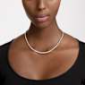 Matrix Tennis necklace, Round cut, White, Rhodium plated - Swarovski, 5681796