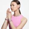 Matrix Tennis necklace, Round cut, Pink, Rhodium plated - Swarovski, 5681800