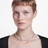 Imber Tennis necklace, Round cut, White, Rhodium plated - Swarovski, 5682595