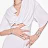 Imber Tennis necklace, Round cut, White, Rhodium plated - Swarovski, 5682595