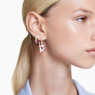 Alice in Wonderland drop earrings, Asymmetrical design, Playing card, Red, Rhodium plated - Swarovski, 5682810
