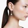 Meteora drop earrings, White, Rhodium plated - Swarovski, 5683448
