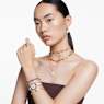 Idyllia open ring, Crystal pearl, Shell, White, Gold-tone plated - Swarovski, 5683952