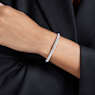 Meteora bangle, Snow pavé, White, Rhodium plated - Swarovski, 5684241