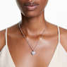 Hyperbola pendant, Heart, White, Rhodium plated - Swarovski, 5684386