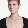 Imber Y necklace, Round cut, White, Gold-tone plated - Swarovski, 5684510
