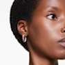 Matrix hoop earrings, Baguette cut, Multicolored, Gold-tone plated - Swarovski, 5685698
