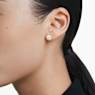 Una Angelic stud earrings, Round cut, Gold tone, Gold-tone plated - Swarovski, 5686637