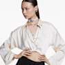 Choker Idyllia, Perlă de cristal, Scoică, Albastru, Placat cu ruteniu - Swarovski, 5688233