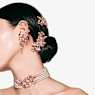 Gema hair clip, Crystal pearl, Mixed cuts, Flower, Pink, Gold-tone plated - Swarovski, 5689051