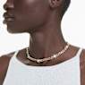 Numina necklace, Round cut, White, Gold-tone plated - Swarovski, 5689424