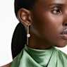 Meteora drop earrings, White, Rose gold-tone plated - Swarovski, 5689427