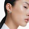 Hyperbola hoop earrings, Mixed cuts, Mini, White, Mixed metal finish - Swarovski, 5689718