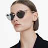 Sunglasses, Oval shape, SK7017, Silver tone - Swarovski, 5691646