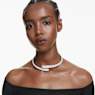 Sublima necklace, Crystal pearl, Round cut, White, Rhodium plated - Swarovski, 5692110