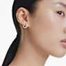 Matrix hoop earrings, Crystal pearl, Round cut, White, Rhodium plated - Swarovski, 5692260
