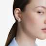 Constella stud earrings, Round cut, White, Rhodium plated - Swarovski, 5692262