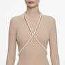 Idyllia body chain, Crystal pearls, White, Gold-tone plated - Swarovski, 5692401