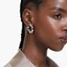 Gema hoop earrings, Asymmetrical design, Mixed cuts, Small, Multicolored, Rhodium plated - Swarovski, 5692412