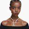 Matrix open necklace, Mixed cuts, White, Rhodium plated - Swarovski, 5692517