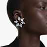 Idyllia clip earrings, Mixed cuts, Snowflake, White, Rhodium plated - Swarovski, 5692641