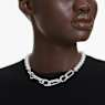 Dextera necklace, Crystal pearl, Mixed links, White, Rhodium plated - Swarovski, 5692744