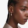 Dextera drop earrings, Asymmetrical design, Round cut, Star and sphere, White, Rhodium plated - Swarovski, 5693194