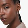 Dextera drop earrings, Asymmetrical design, Round cut, Star and sphere, White, Rhodium plated - Swarovski, 5693194