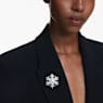 Idyllia 鏈墜和胸針, 混合式切割, 雪花, 白色, 鍍白金色 - Swarovski, 5693226