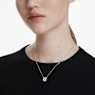 Stilla pendant, Octagon cut, White, Rhodium plated - Swarovski, 5693405