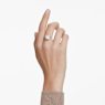 Stilla cocktail ring, Square cut, Pavé, White, Gold-tone plated - Swarovski, 5693501