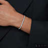 Matrix Tennis bracelet, Round cut, Gray, Ruthenium plated - Swarovski, 5693927