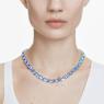 Millenia Tennis necklace, Octagon cut, Color gradient, Blue, Rhodium plated - Swarovski, 5694136