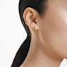 Matrix stud earrings, Crystal pearl, Round cut, White, Rhodium plated - Swarovski, 5694225