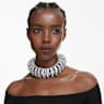 Constella choker, Round cut, White, Rhodium plated - Swarovski, 5694793