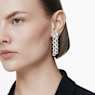 Millenia clip earrings, Octagon cut, Long, White, Rhodium plated - Swarovski, 5696320
