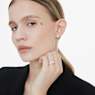 Eternity solitaire stud earrings, Lab-grown diamonds 1 ct tw, Round shape, 14K white gold - Swarovski, 5696889