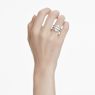 Hyperbola แหวนค็อกเทล, ผสมผสานเหลี่ยมเจียระไนหลายหลายรูปแบบ, ขาว, เคลือบโรเดียม - Swarovski, 5698476