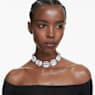 Choker Lucent, Tăietură octogonală, Alb, Placat cu rodiu - Swarovski, 5698527