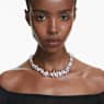 Hyperbola necklace, Mixed cuts, White, Rhodium plated - Swarovski, 5698546