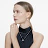 Eternity halo solitaire pendant, Lab-grown diamonds 1 ct tw, Pear shape, 18K white gold - Swarovski, 5699184